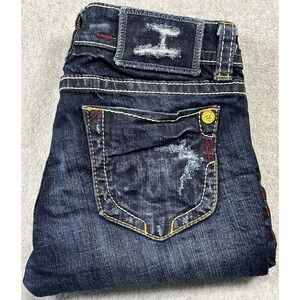 MEK Denim Jeans Men's  W26xL34 Capetown Cigarette Distressed Cotton/Spandex‎
